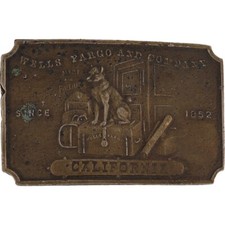 Wells Fargo California Gold Rush Banker Bank Banking 70s Vintage Belt Buckle