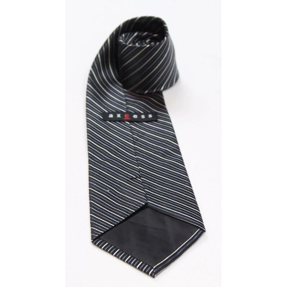 Corbata Axcess Para Hombres Rayas de Seda Regular Corbata Multicolor Rayas Negra Foto 2 de 3