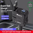 4 Ports USB Super Fast Car Charger Adapter for iPhone Samsung Android Cell Phone