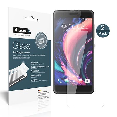 2x Schutzfolie für HTC One X10 - Anti-Shock 9H Folie dipos Glass Displayfolie