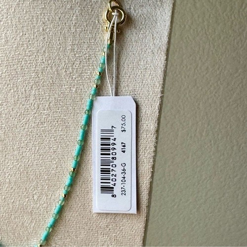 Gorjana New Genuine Aventurine Poppy Gemstone Necklace 16.5” - Picture 3 of 3