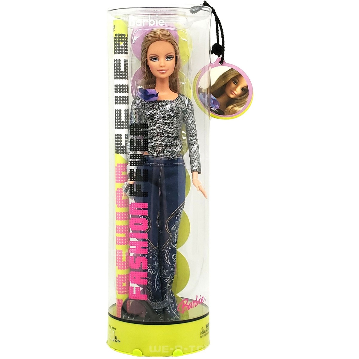 Barbie Fashion Fever Doll Sequinned Blue Jeans & Black Shiny