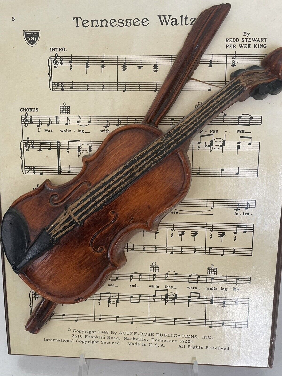 Musical Theme Max 53% OFF Tennessee Waltz with Violin Plaque Vintage MusiT Overseas parallel import regular item