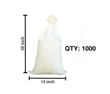 1000 Empty Sand Bags, 14”x 26” Bags with Ties – Heavy Duty Woven Polypropylene