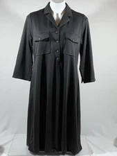 NEW Gretchen Scott Alli Dress Ponte Uptown Girl Womens Large Black Button Front