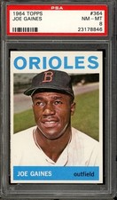 1964 Topps Baseball #364 Joe Gaines PSA 8