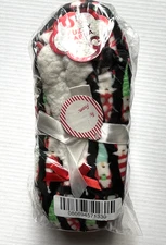 Slipper Socks 2-PACK Holiday Elves and Black, Fuzzy Babba, both Sherpa-lined NEW