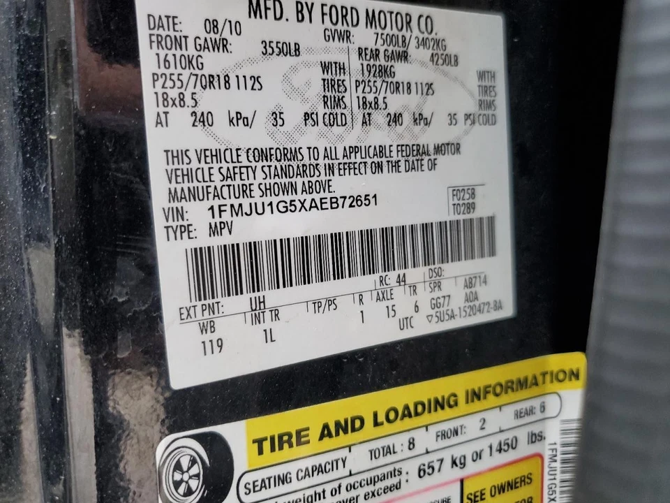 Luz de conducción usada se adapta a: Ford Expedition 2010 conducción antiniebla cubierta inferior montada Gr Foto 2 de 4