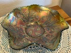 Rare "HORLACHER"  Fenton "Thistle" Amethyst Carnival Glass 9" Bowl c 1910
