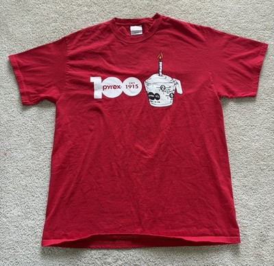 Pyrex 100th Anniversary 2015 T Shirt Size L Measuring Cup Top Red Bakeware