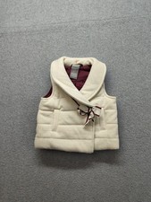 Tahari Girl Kids Puffer Quilted Vest 12M Cream Collared Sleeveless Outerwear