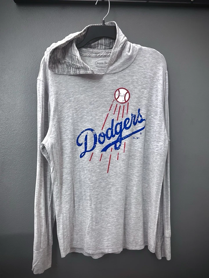 Los Angeles DODGERS ⚾️ легкий с капюшоном длинным рукавом унисекс рубашка размер средний - Изображение 2 из 4