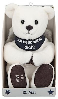 Depesche 8139.139 - Schutzengel Bär aus Plüsch, ca. 9 cm, mit Datum 18. Mai ...