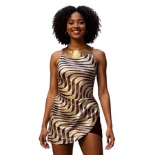 Animal Attraction Leotard Mock Wrap Skirt Adult Large Dance Costume Jazz Tap
