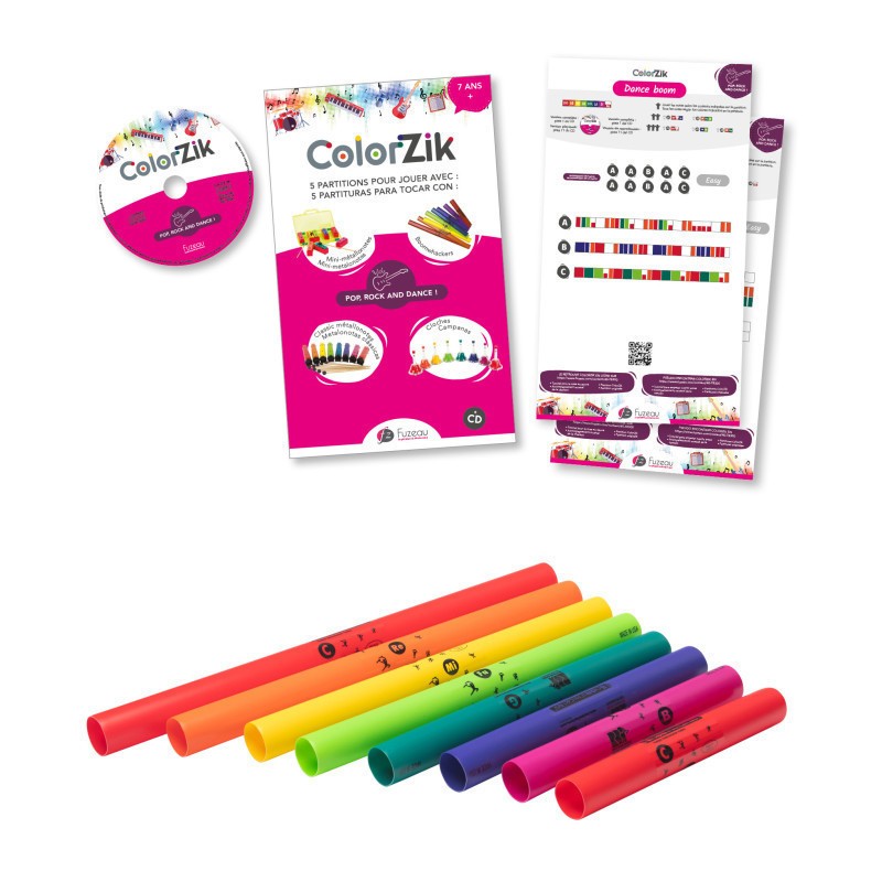 Boomwhackers 8 tubes sonores pour apprendre la musique sans solfège enfant