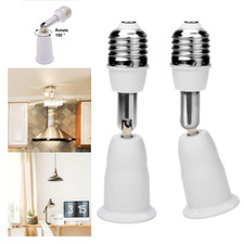 2X 4.5" E26/E27 Socket Extender Adapter Adjustable 90 Bend Light Bulb Extension