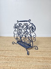 PORTE PARAPLUIE FER FORGÉ BLEU ANCIEN 