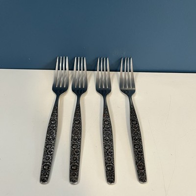 Towle TWS152 Stainless Supreme Cutlery Floral Japan Flatware Set Of 4 Forks