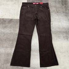 NWT Guess Jeans Mens Brown Corduroy Flare Leg Pants 34x30 Y2K Indie Boho