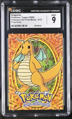 CGC 9 MINT Dragonite Topps the First Movie E12 First Print Pokemon Card