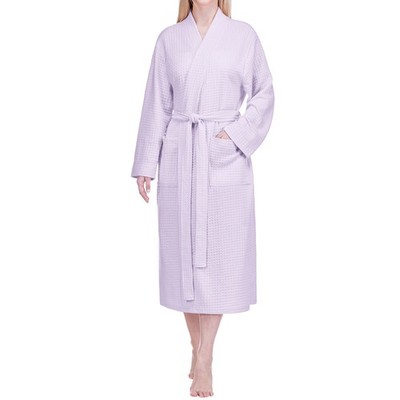 Women Waffle Knif Soft Robe Lightweight Bathrobe for Shower Bath Spa Long Lady