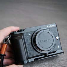 Empuñadura metálica para cámara + empuñadura para dedo con reposapulgares para Panasonic Lumix GX85 GX9