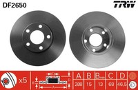 2Er Set Bremsscheiben TRW Automotive DF2650 Audi 4A0 615 301 B 4A0615301BROH