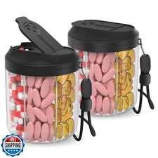 Hionxmga Pill Dispenser with 7 Large Compartments, 4.4" H x 3.6" 