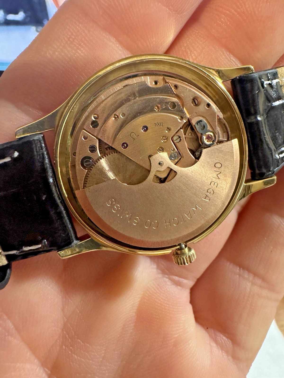 NOS Omega De Ville 18K SOLID Gold Caliber 1002 Automatic Vintage RARELY WORN! image 6