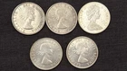Lot of 5 1953-1965 Canada 80% Silver Dollar British Columbia Totem Pole