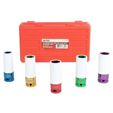 Abn 12 Inch Impact Drive Lug Nut Socket Non-marring Thin-walled 5-piece Set