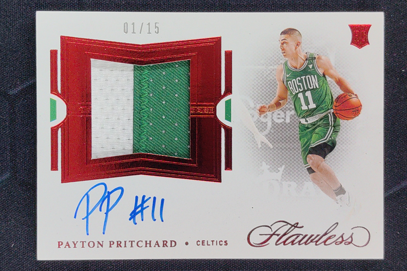 2020-21 Panini Flawless Payton Pritchard Patch Auto Ruby RC 01/15 #FPA-PRI