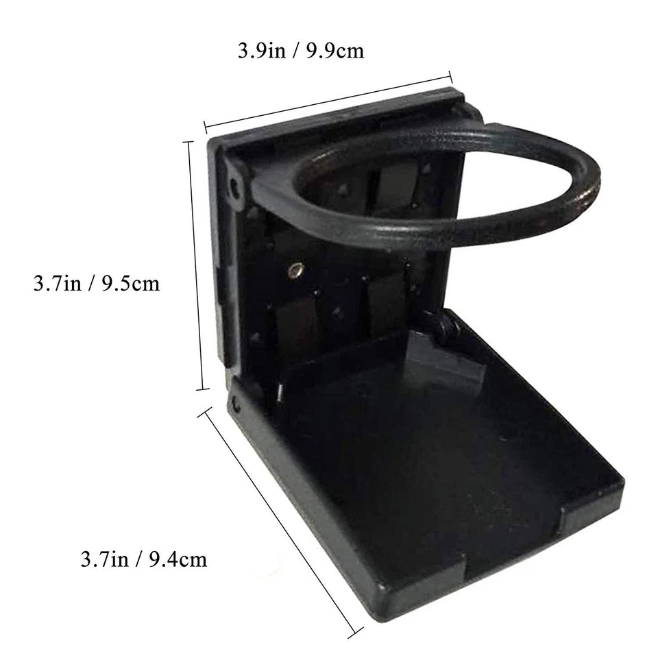 2x Adjustable Foldable Black Plastic Car Van Boat Beverage Drinking Cup Holders - Image 4 of 4
