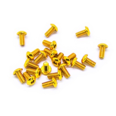 20pcs M3 3mm Button Head Machine Screws 6063 Aluminum (Variety Length/Color)