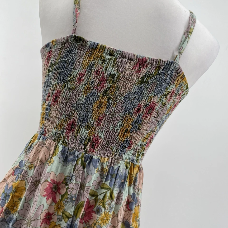 Angie Maxi Dress Women’s Small  Boho Western Keyhole Front Smocked Back Ruffle - Image 3 of 4