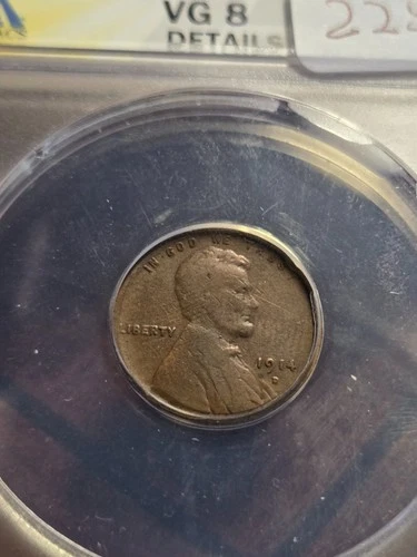Key Date 1914 D Lincoln Wheat Cent ANACS VG Very Good 8 Details