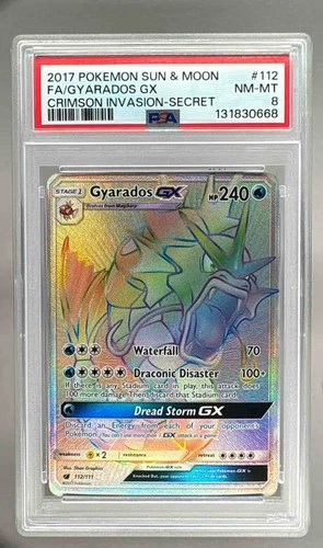 131830668 Gyarados 2017 Pokemon Sun & Moon Crimson Invasion #112 PSA 8