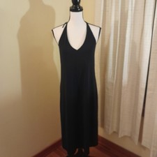 J Crew Strappy A Line Halter Dress Black Med