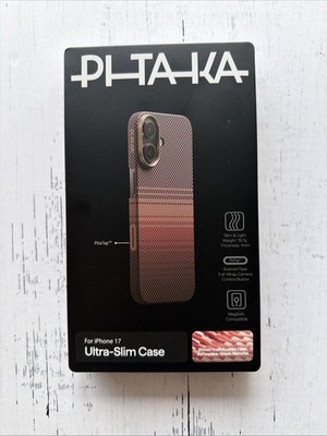 iPhone 17 Case MagSafe Compatible Ultra Slim Aramid Fiber Sunset Red pitaka