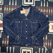 NWT Levi's Denim Jean Trucker Jacket Men's XL Blue Dark Wash Standard Fit