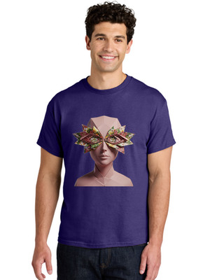 Origami-Masked-Portrait Mens Graphic Tee, 100% Cotton, Casual Summer Wear