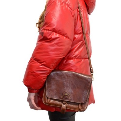 The Bridge 100% Leather Vintage Brown Shoulder  Crossbody Bag Made in Italy