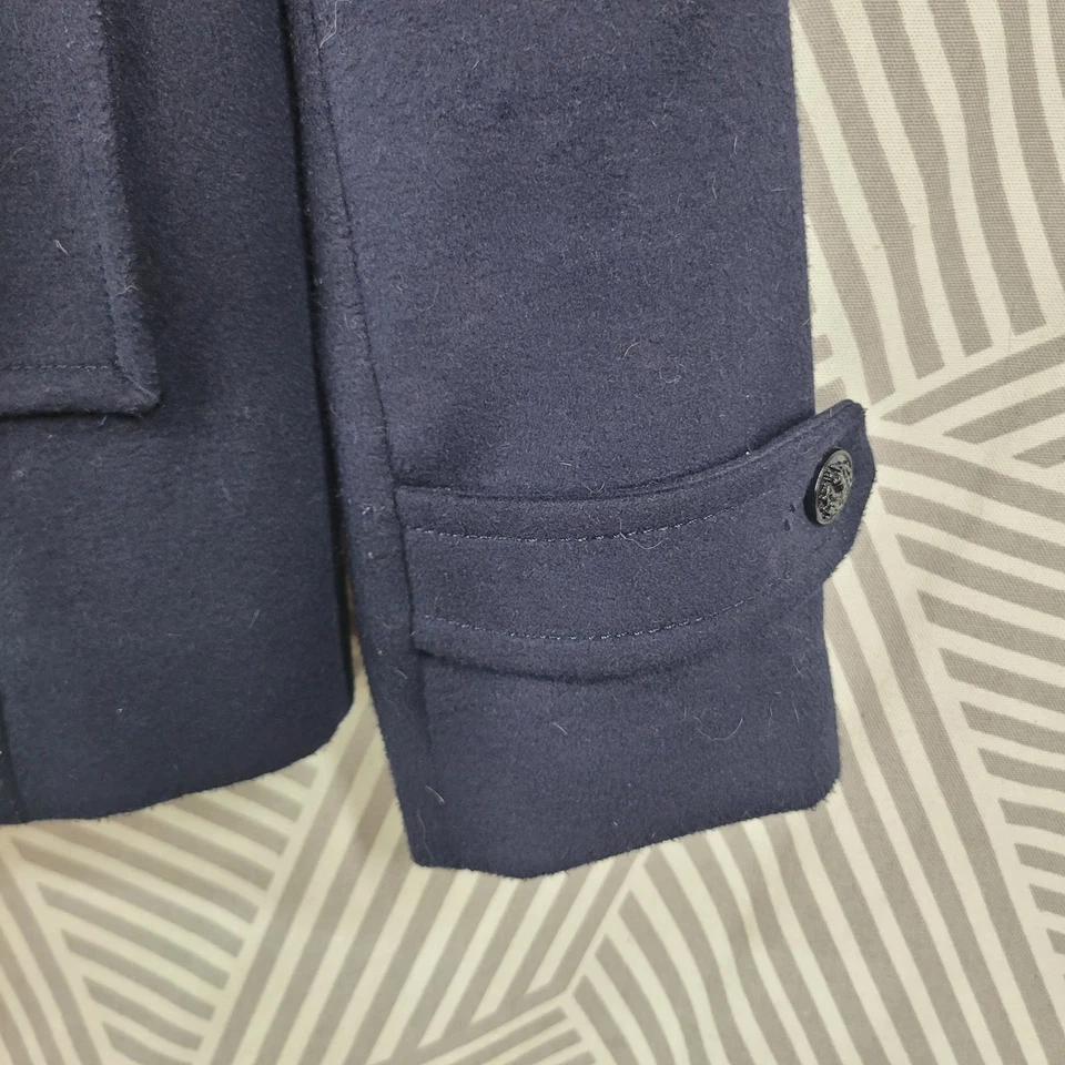 Abrigo pequeño Attention Peacoat abotonado invierno negro invierno mujer doble pecho Foto 3 de 4