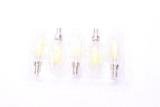  5-Pk Defurhome Candelabra Base Filament Light Bulbs Warm White E12 25W