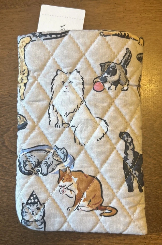 Vera Bradley A CAT’S LIFE Algodón Doble Estuche para Gafas NUEVO CON ETIQUETAS NUEVO Foto 2 de 4