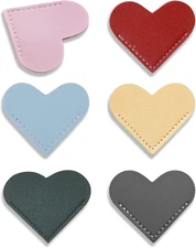 6pcs Leather Bookmarks for Women with Heart Shape, Cute Corner Bookmark, Book Ac