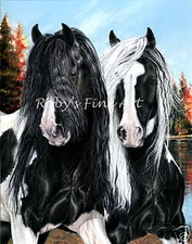 Gypsy Vanner Horse Art Print "Mane Attraction" 8x10 Giclee by Artist Roby Baer 