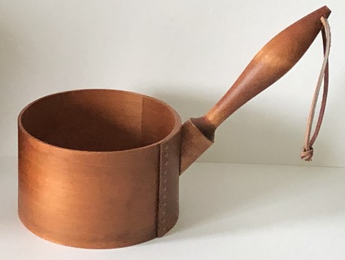 Vintage Frye's Measure Mill Old Time Woodware Wood Piggins Scoop Shaker MEDIUM - Foto 1 di 6