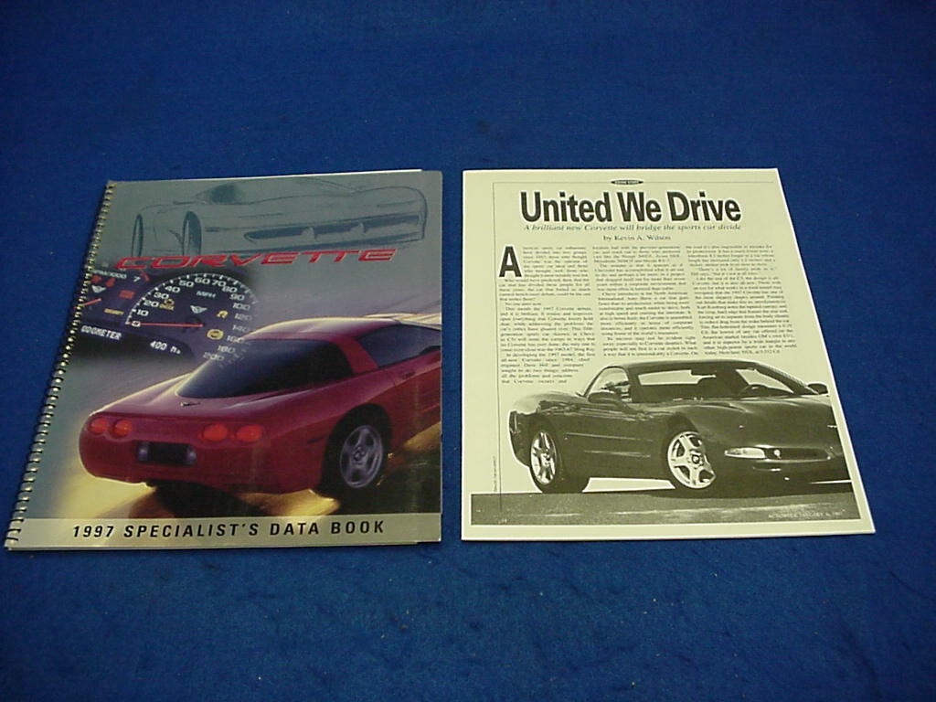 5) 97 98 99 00 01 CORVETTE SPECIALISTS DATA BOOK DEALER SALES