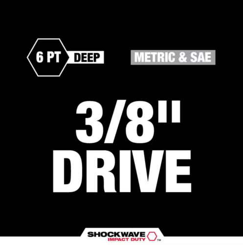Milwaukee SHOCKWAVE 3/8 pollici Drive SAE e Set di prese a percussione metriche a 6 punti 43 pezzi - Foto 2 di 6